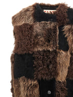 Brown Lamb Fur Sleeveless Jacket