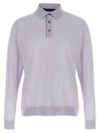 Blue Wool Polo Shirt