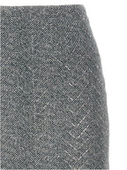 Gray Silk Midi Skirt