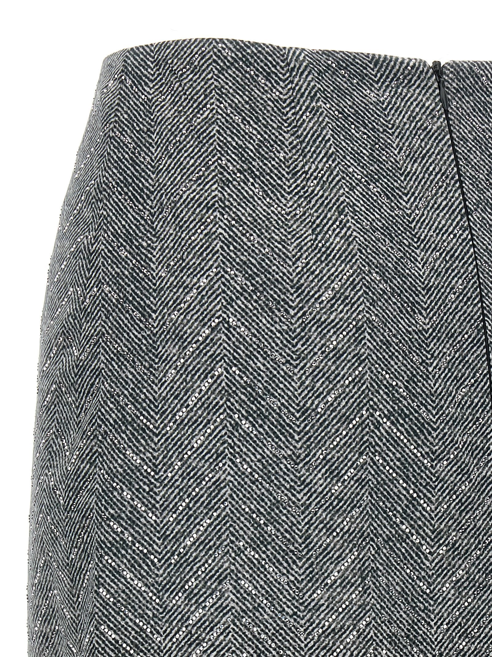 Gray Silk Midi Skirt