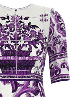 Purple Silk Midi Dress