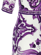 Purple Silk Midi Dress