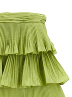 Bicolor Silk Long Skirt