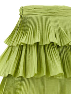Bicolor Silk Long Skirt
