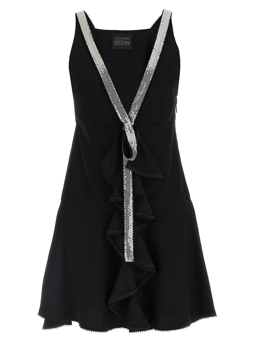 Black Viscose Short Dress