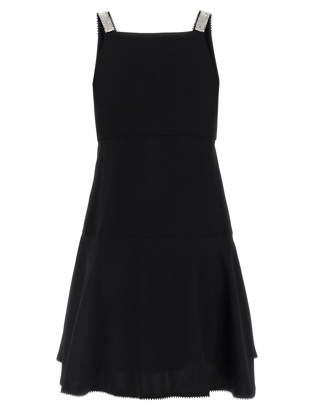 Black Viscose Short Dress