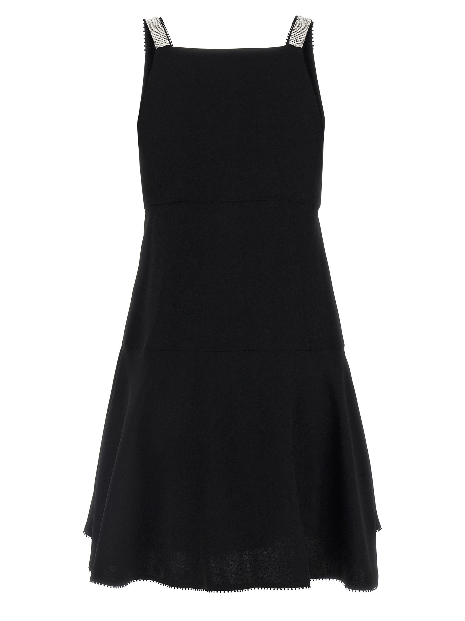 Black Viscose Short Dress