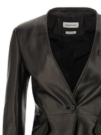 Black Lamb Leather Blazer