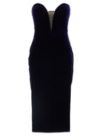 Blue Viscose Midi Dress