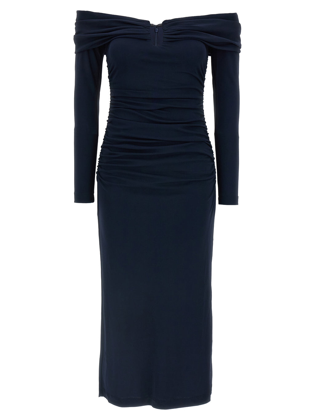 Blue Marabou Midi Dress