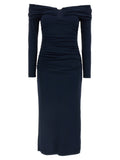 Blue Marabou Midi Dress