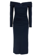 Blue Marabou Midi Dress
