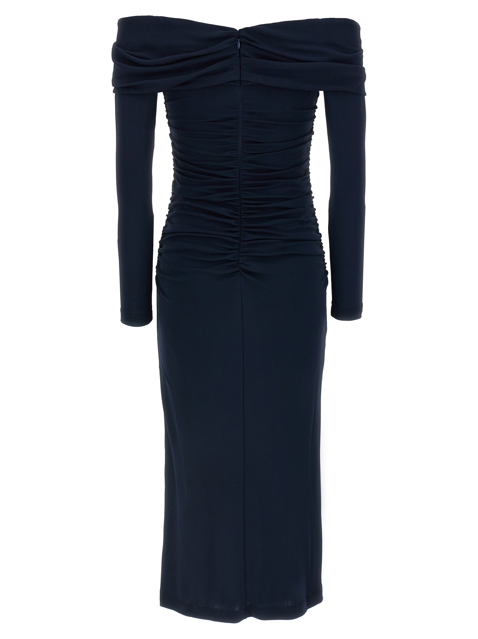Blue Marabou Midi Dress