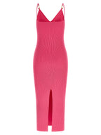 Fuchsia Viscose Midi Dress