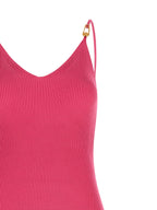 Fuchsia Viscose Midi Dress