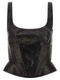 Black Lamb Leather Tank Tops