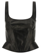 Black Lamb Leather Tank Tops