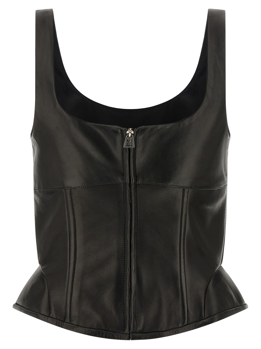 Black Lamb Leather Tank Tops