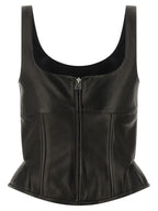 Black Lamb Leather Tank Tops