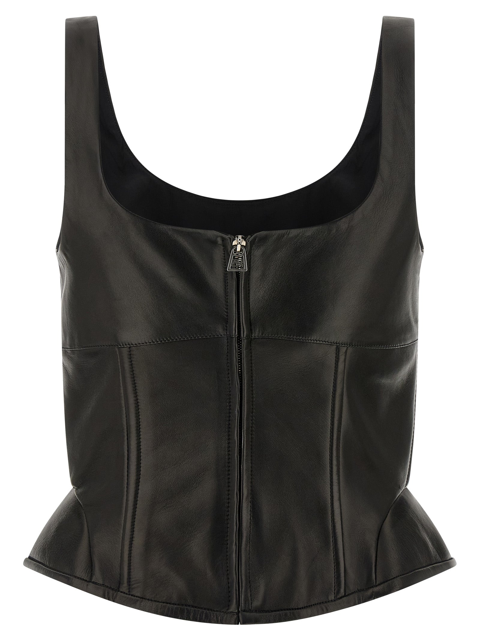 Black Lamb Leather Tank Tops