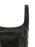 Black Lamb Leather Tank Tops