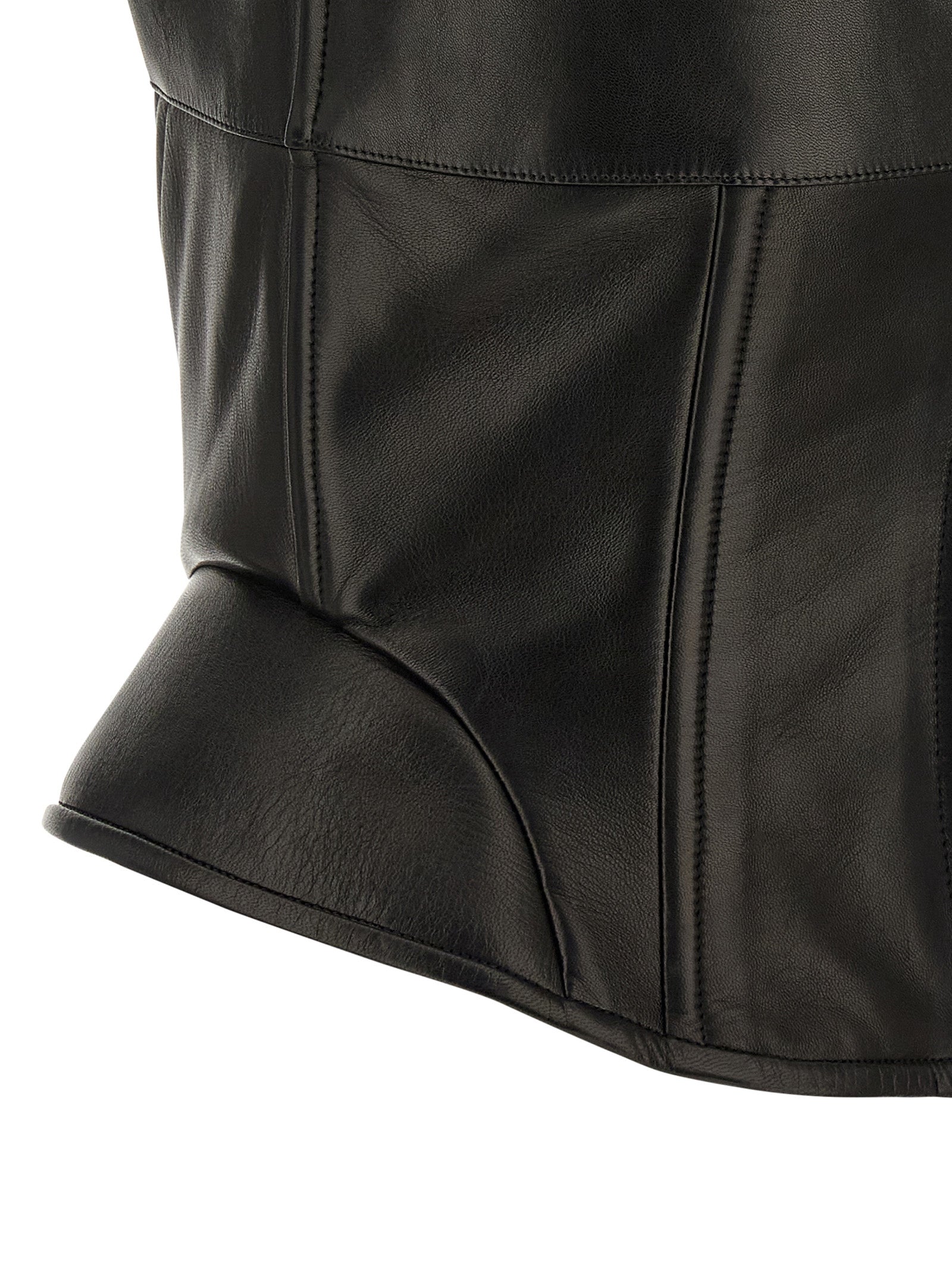 Black Lamb Leather Tank Tops