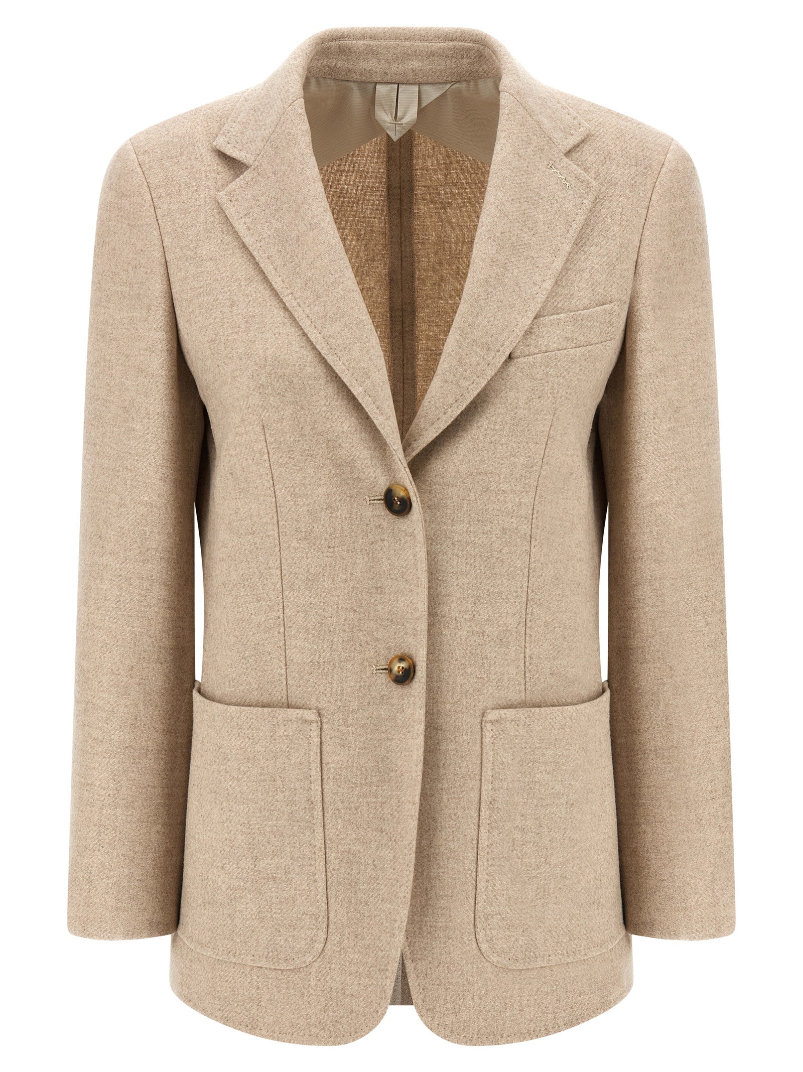 Beige Alpaca Leather Blazer