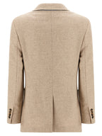 Beige Alpaca Leather Blazer