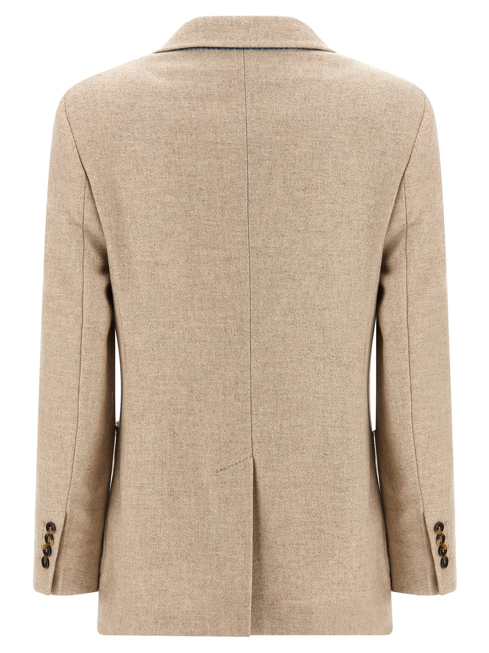 Beige Alpaca Leather Blazer