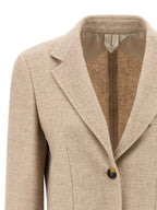 Beige Alpaca Leather Blazer
