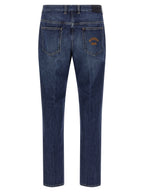 Blue Cotton Straight-Leg Jeans