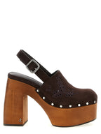 Brown Leather High Heel Pumps