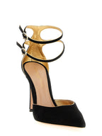 Black Suede Leather High Heel Pumps