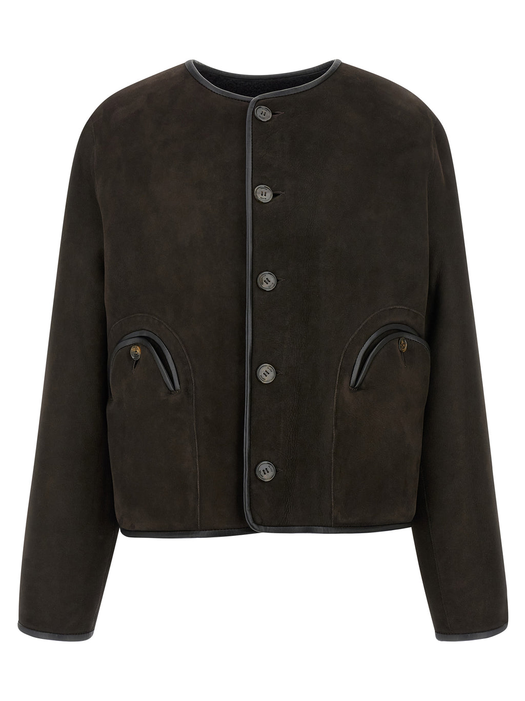 Black Lamb Leather Shell Jacket