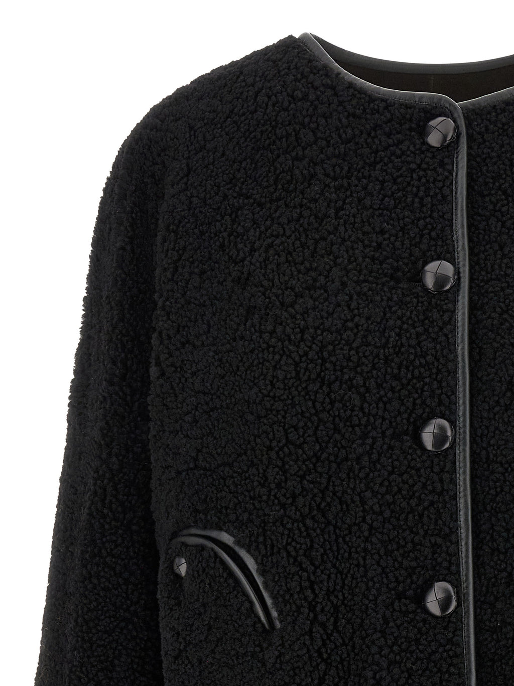 Black Lamb Leather Shell Jacket