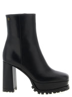 Black Calfskin Ankle Boots