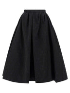 Black Cotton Midi Skirt