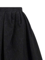 Black Cotton Midi Skirt