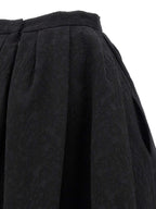 Black Cotton Midi Skirt