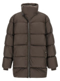 Brown Nylon Full-Length Jacket