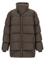 Brown Nylon Full-Length Jacket