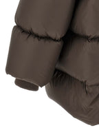 Brown Nylon Full-Length Jacket