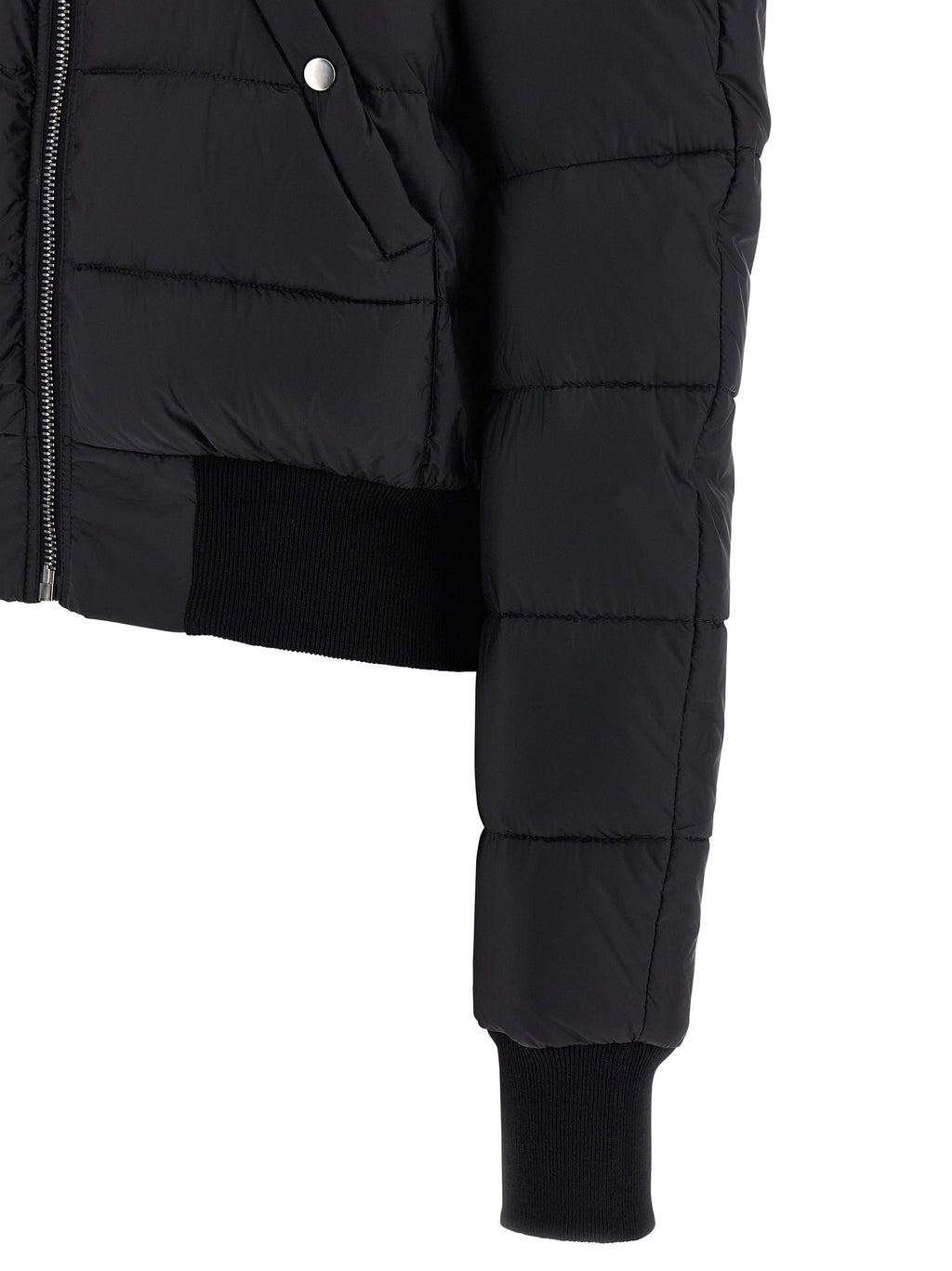Black Nylon Bomber
