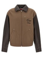 Brown Virgin Wool Leather Jacket