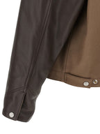 Brown Virgin Wool Leather Jacket