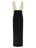 Bicolor Virgin Wool Long Dress