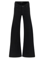 Black Cotton Flared Jeans