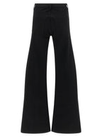 Black Cotton Flared Jeans