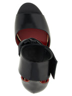 Black Calfskin Stiletto Heel Sandals