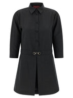 Gray Wool Short Dress